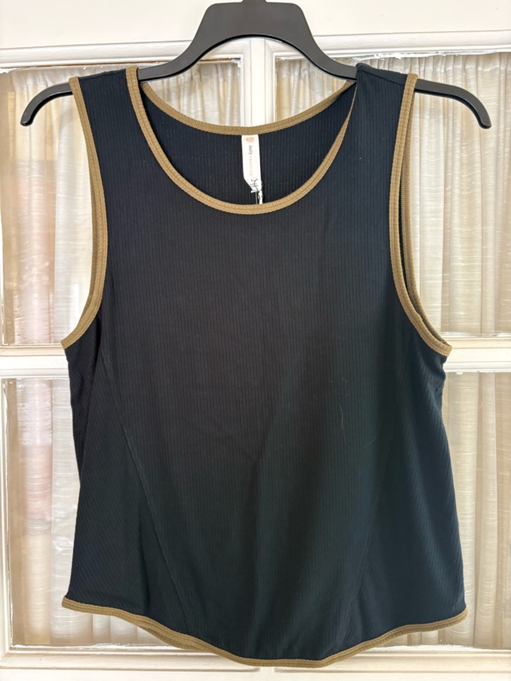 NWT Anthropologie Daily Practice Black Sleeveless Ribbed Tank Top Size X-Large